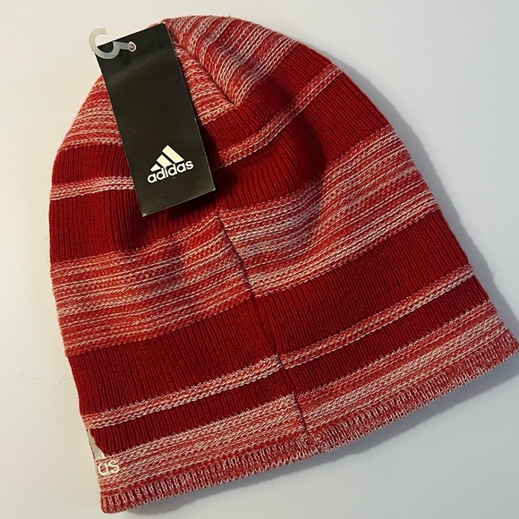 Miami University Redhawks | Adidas Striped Beanie | Red/White | NWT - Picture 4 of 5